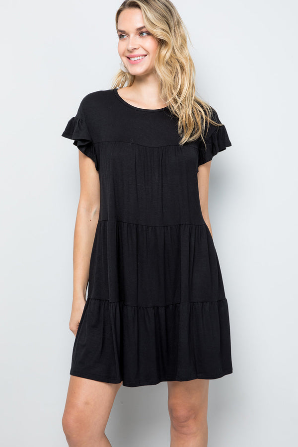 Lana Babydoll Dress - Black
