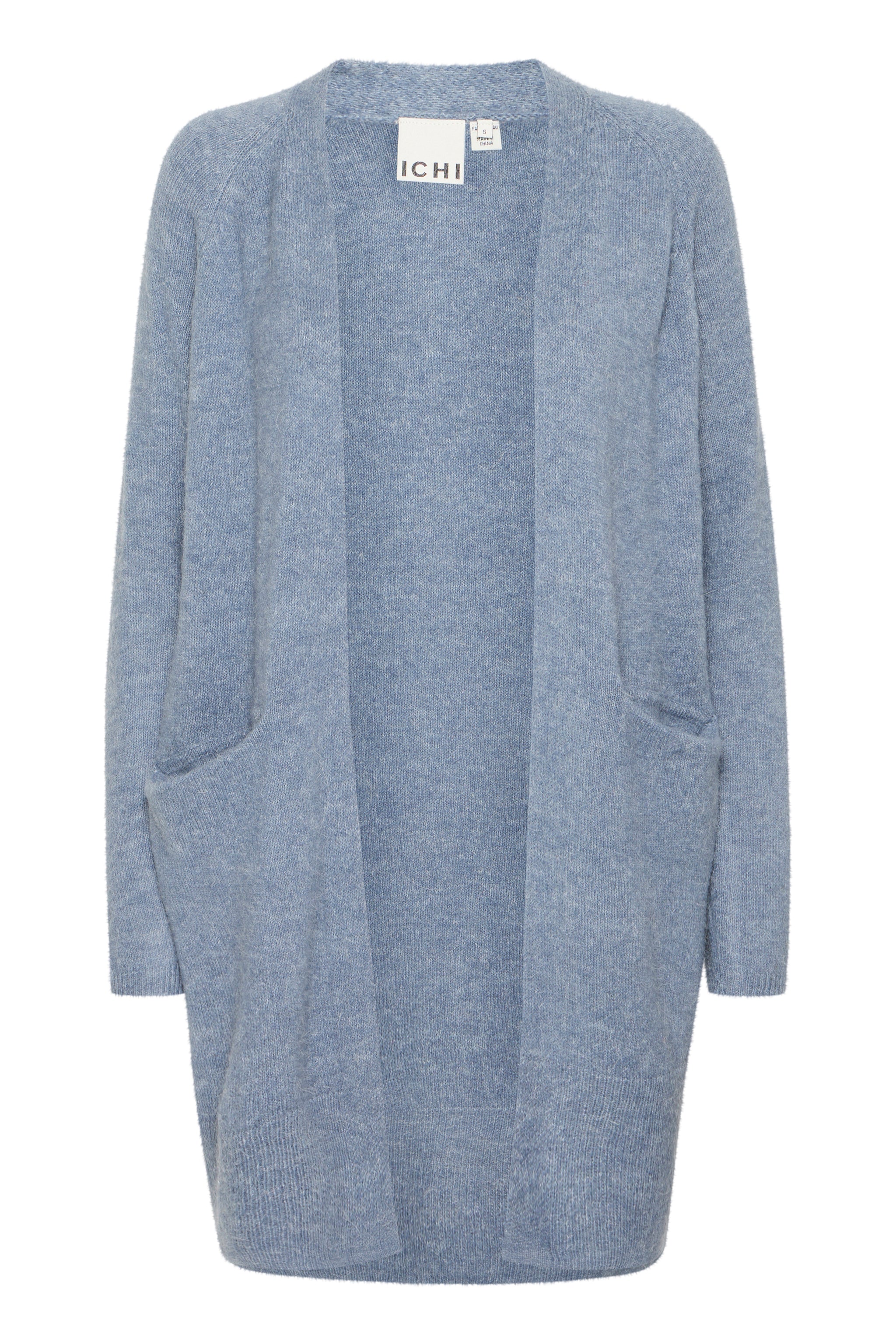 ICHI Oversized Open Cardigan Grey Melange