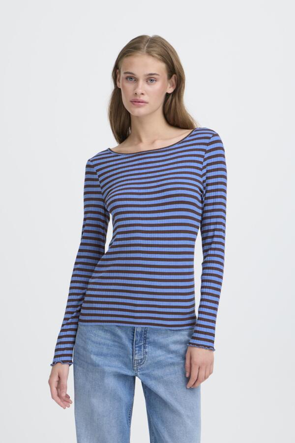 ICHI Cella Longsleeve || Blue – 3's Company Boutique