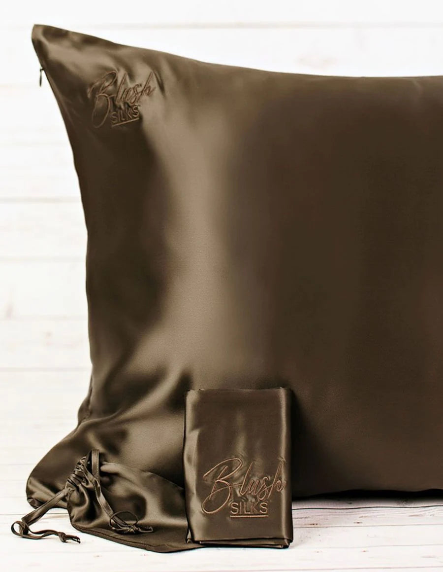 Blush Silks 100 Pure Mulberry Silk Pillowcase Chocolate