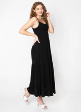 C'est Moi Smocked Tiered Maxi - Black