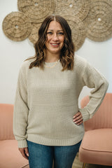 Madeline Waffle Knit Sweater - Soft Beige