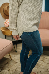 Madeline Waffle Knit Sweater - Soft Beige
