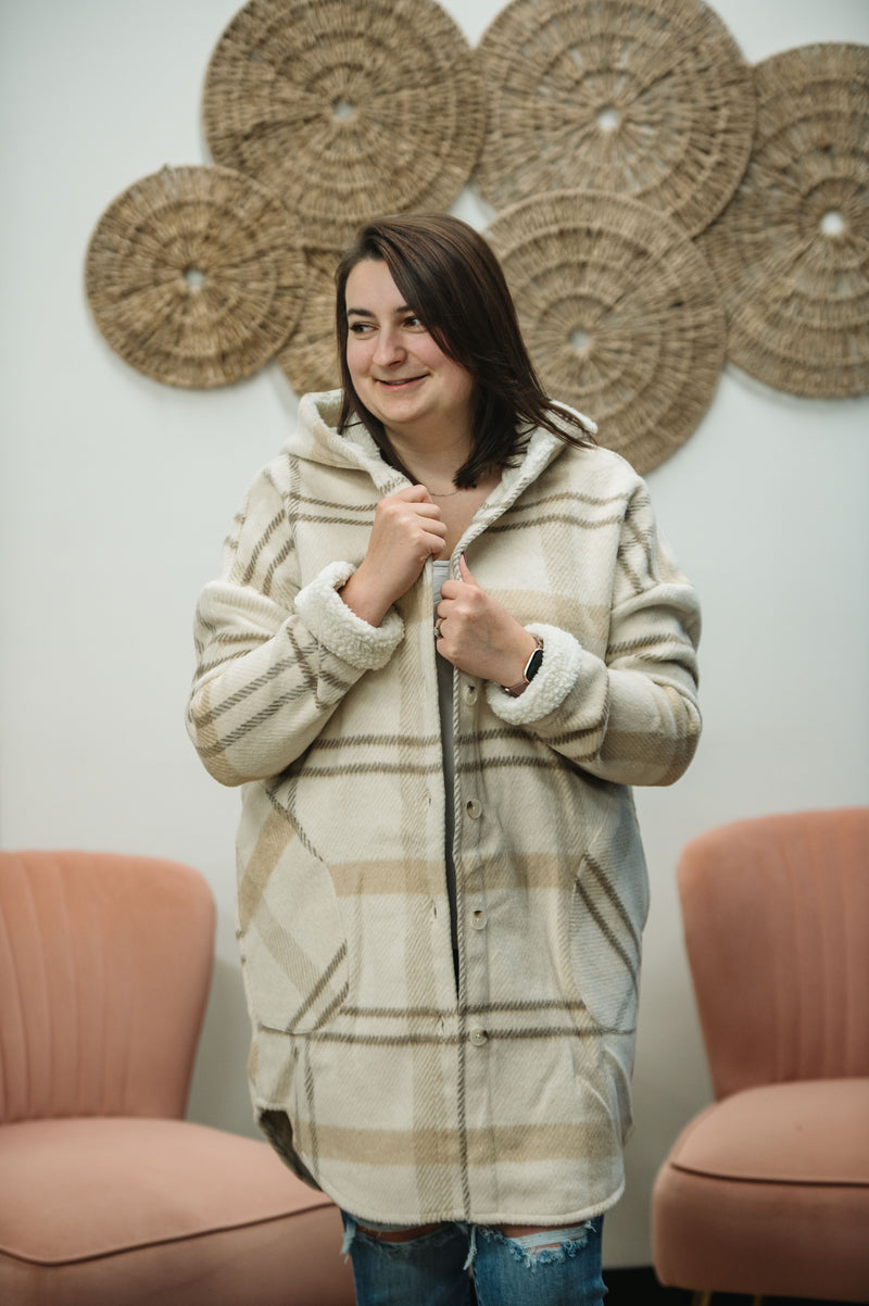 Warm Front Ivory Plaid Coat