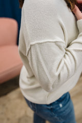 Dex Exposed Seam Sweater - Pearl
