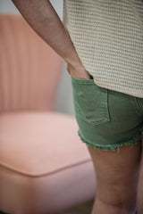 Taylor Frayed Shorts - Olive