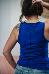 Halle Ribbed Tank - Bright Blue