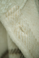 RD Style Hooded Plaid Coat - Ivory