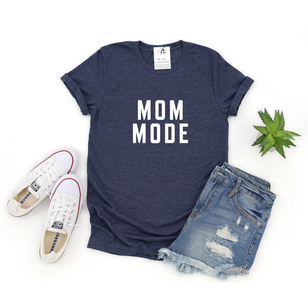 Mom Mode Tee - Heather Navy