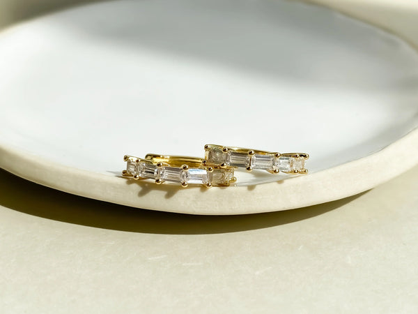 Eliasz & Ella Romantic CZ Hoop Earrings - Gold