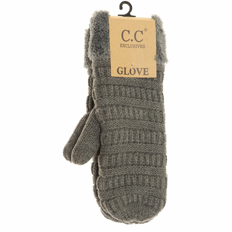 CC Beanie Fuzzy Lined Mittens - Various Colours