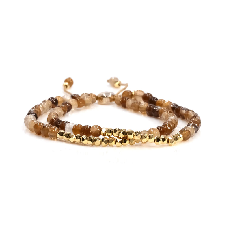 Golden Doublestrand Stone Bracelet