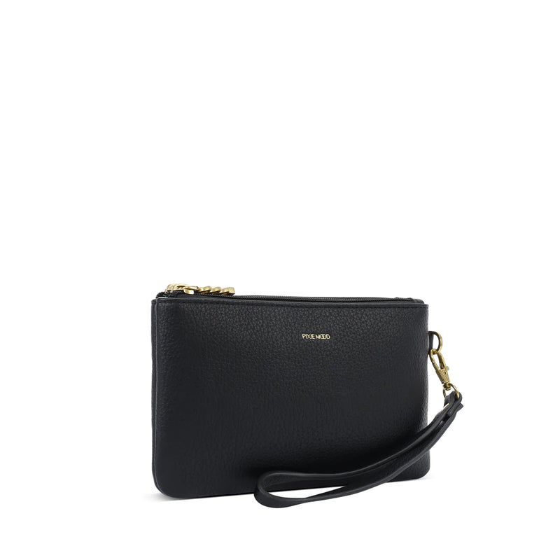 Pixie Mood Paris Double Zip Pouch - Black