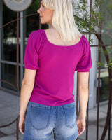 *SALE* Grace & Lace Sweet Ribbed Top - Magenta