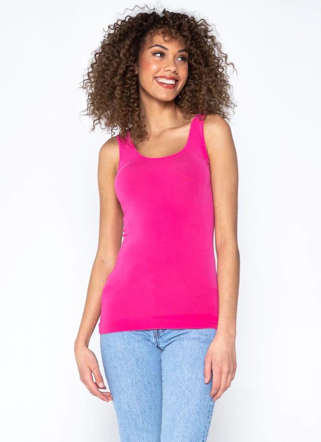 C'est Moi Double Scoop Tank - Hot Pink