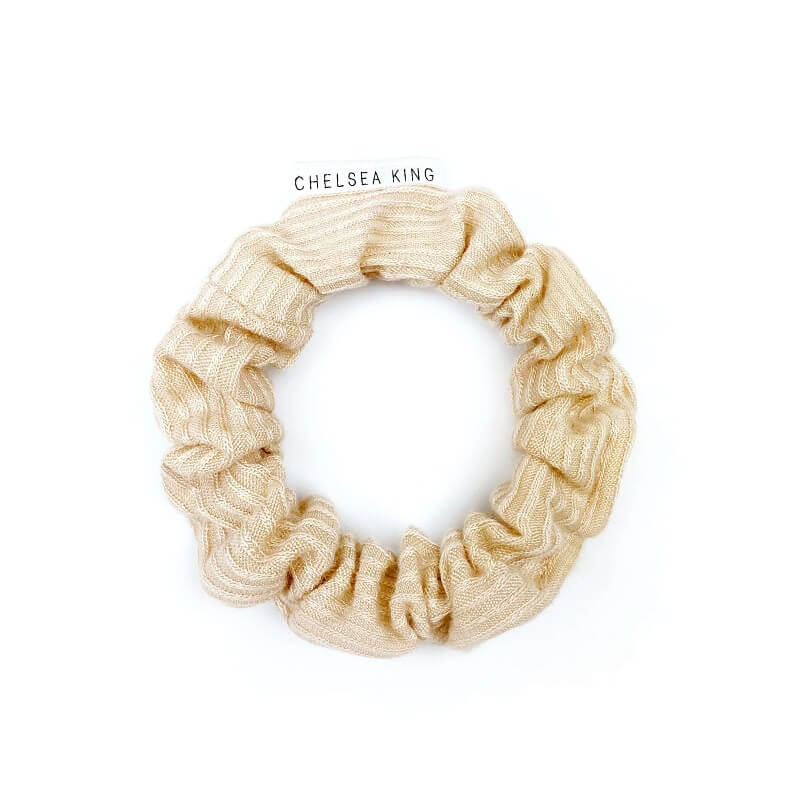 Chelsea French Ribbed Scrunchie - Nude Blush