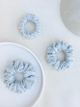 Chelsea French Ribbed Scrunchie - Mint Blue