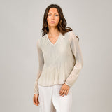 RD Style Pallie Pleated Top - Bone