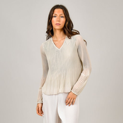 RD Style Pallie Pleated Top - Bone