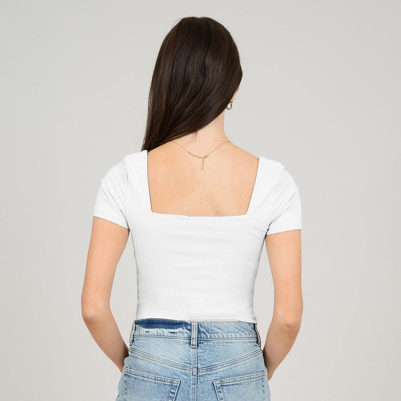 Second Skin Stacy Square Top - White