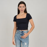 Second Skin Stacy Square Top - Black
