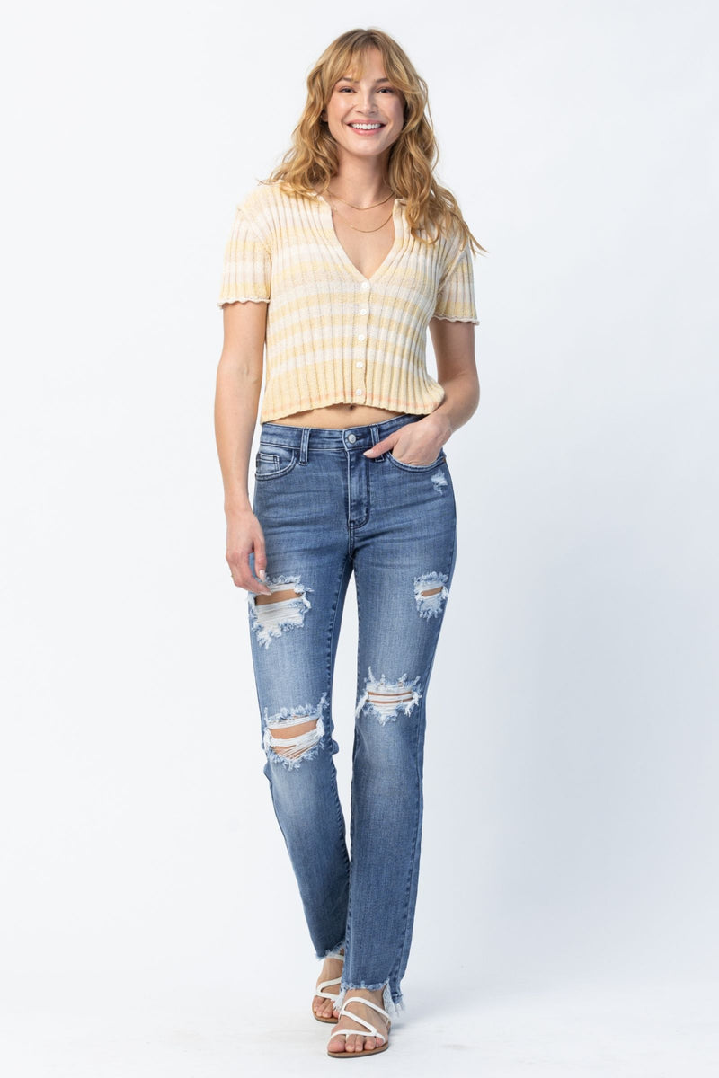 Judy Blue Destroyed Straight Denim