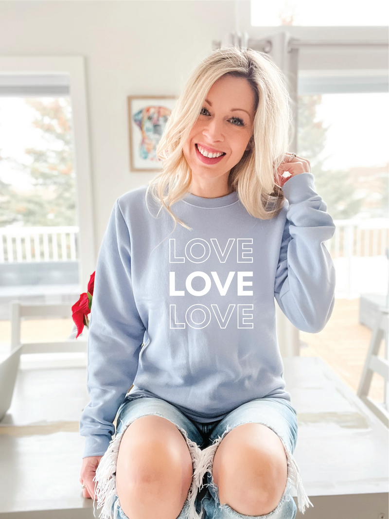 Love on Repeat Signature Sweater - Periwinkle Blue