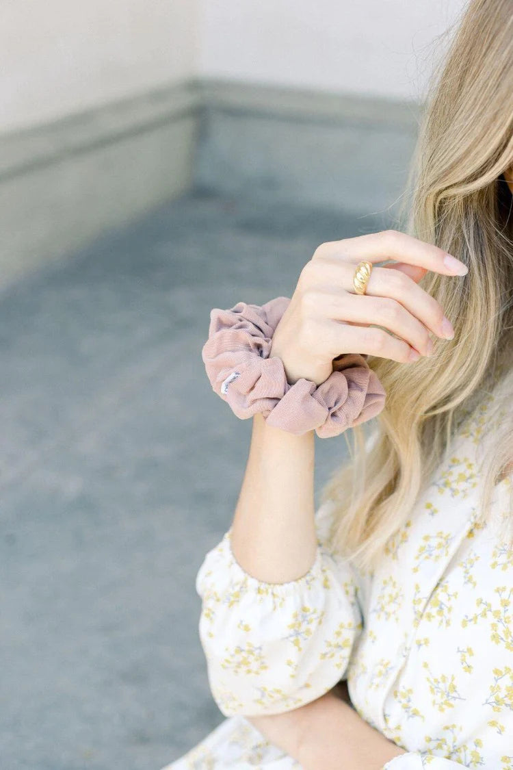 Chelsea King Luxe Scrunchie - Nude Blush