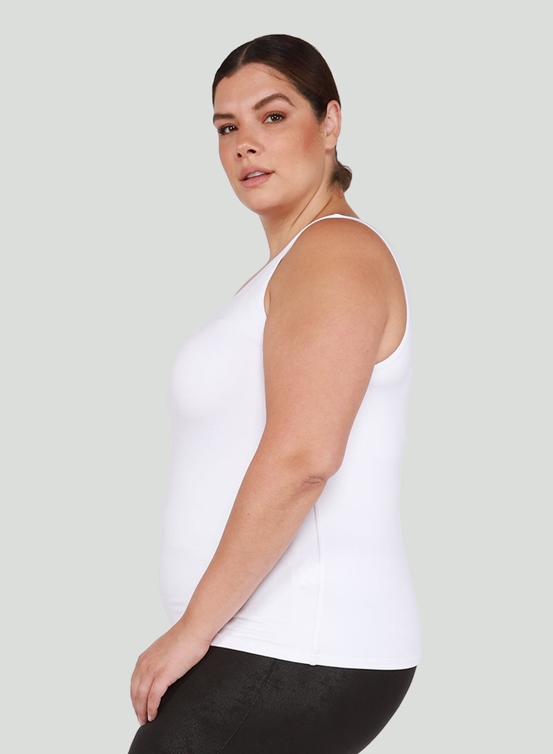 Dex Square Neck Tank - White