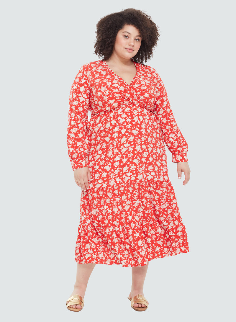 DEX Wrap Midi Dress