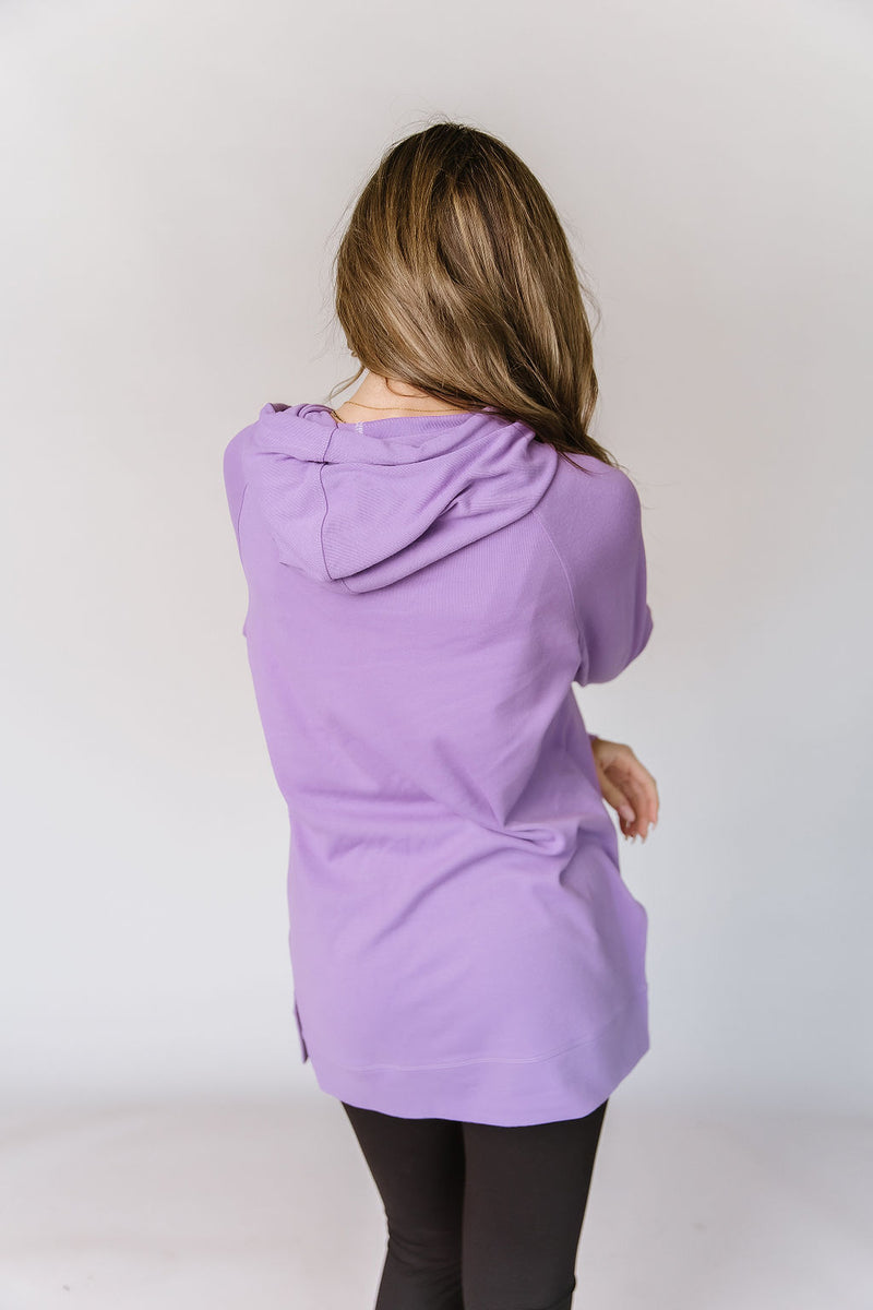 Ampersand Sideslit Hoodie - Bright Lavender