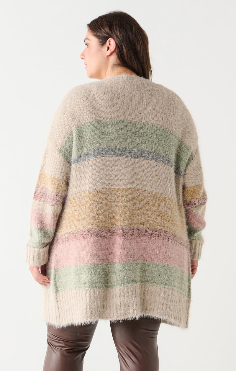 DEX Colorblock Striped Cardigan