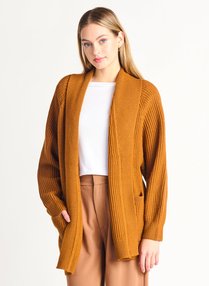 DEX Textured Cardigan - Dark Copper