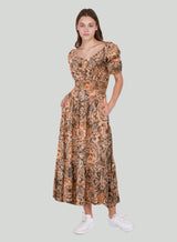 DEX Smocked Waist Midi Dress