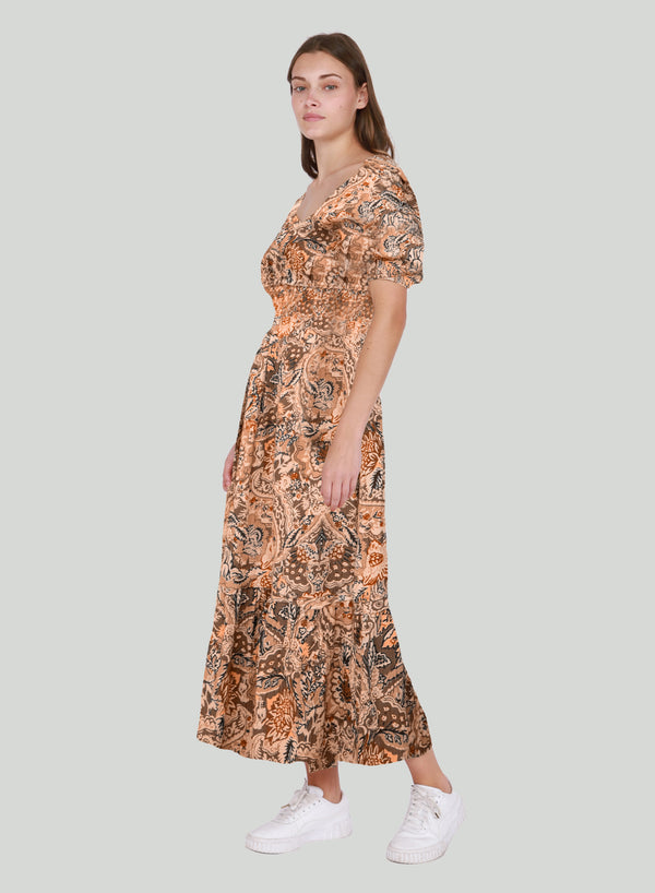 DEX Smocked Waist Midi Dress