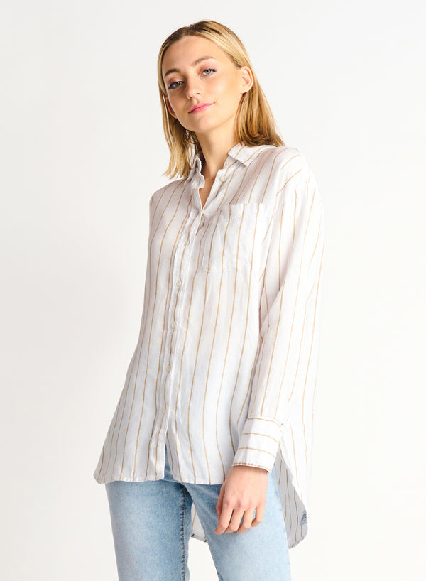 DEX Oversized Linen Button Down Top