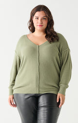 Dex Exposed Seam Sweater - Sage