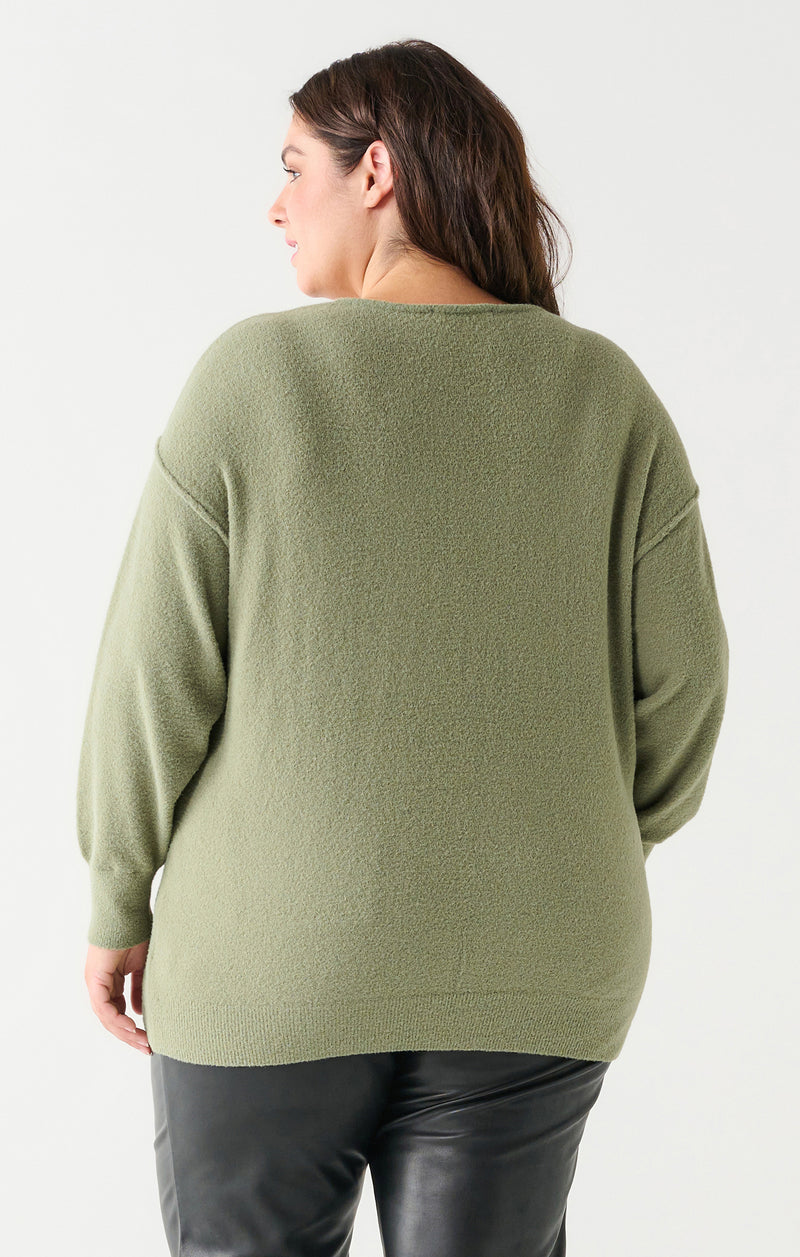 Dex Exposed Seam Sweater - Sage
