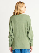 Dex Exposed Seam Sweater - Sage