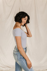 Ampersand Off The Shouder Bodysuit - Light Grey
