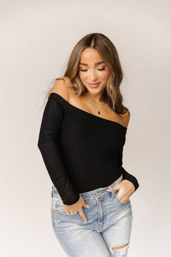Ampersand Off The Shoulder Bodysuit - Black