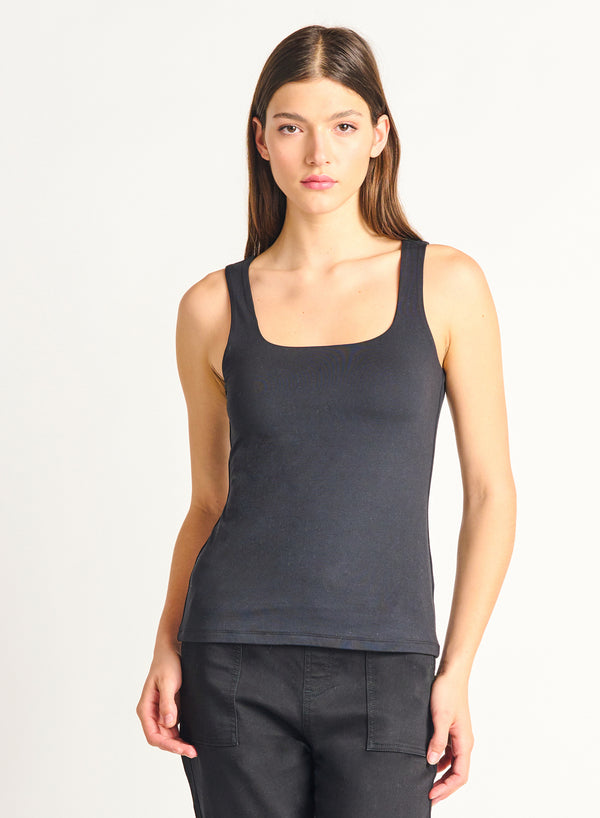 Dex Square Neck Tank - Black