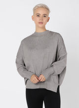 Dex Exposed Seam Tunic Sweater - Stone Grey