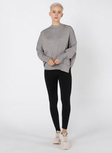 Dex Exposed Seam Tunic Sweater - Stone Grey