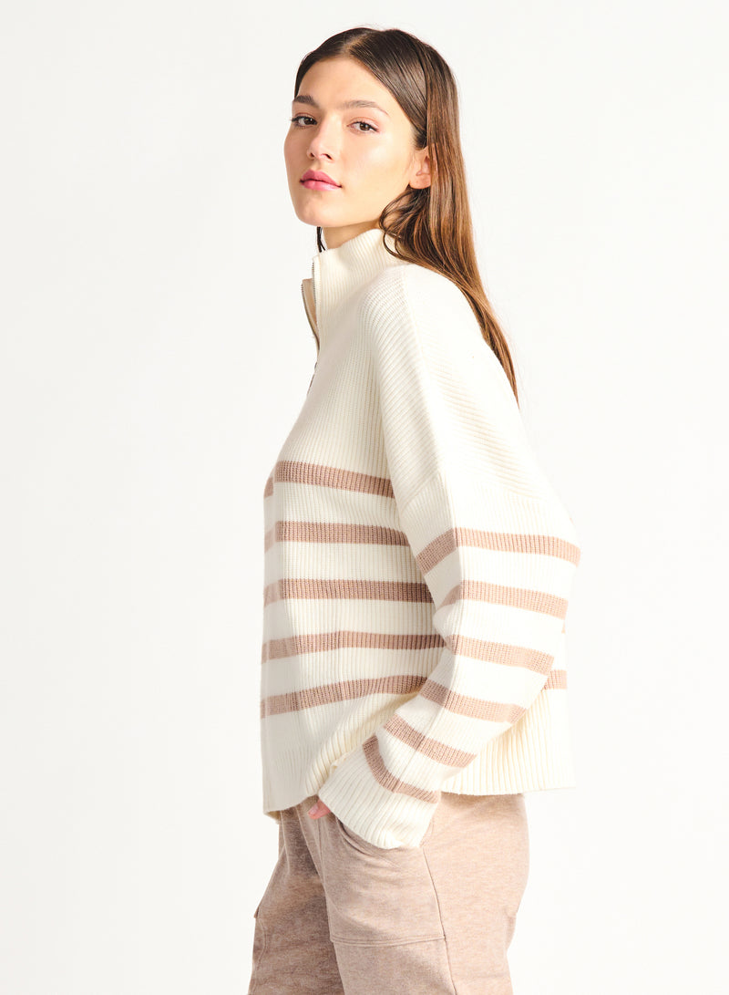 Dex Half Zip Stripe Sweater