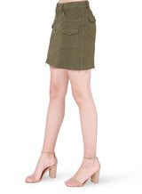 Dex Cargo Mini Skirt - Khaki Wash