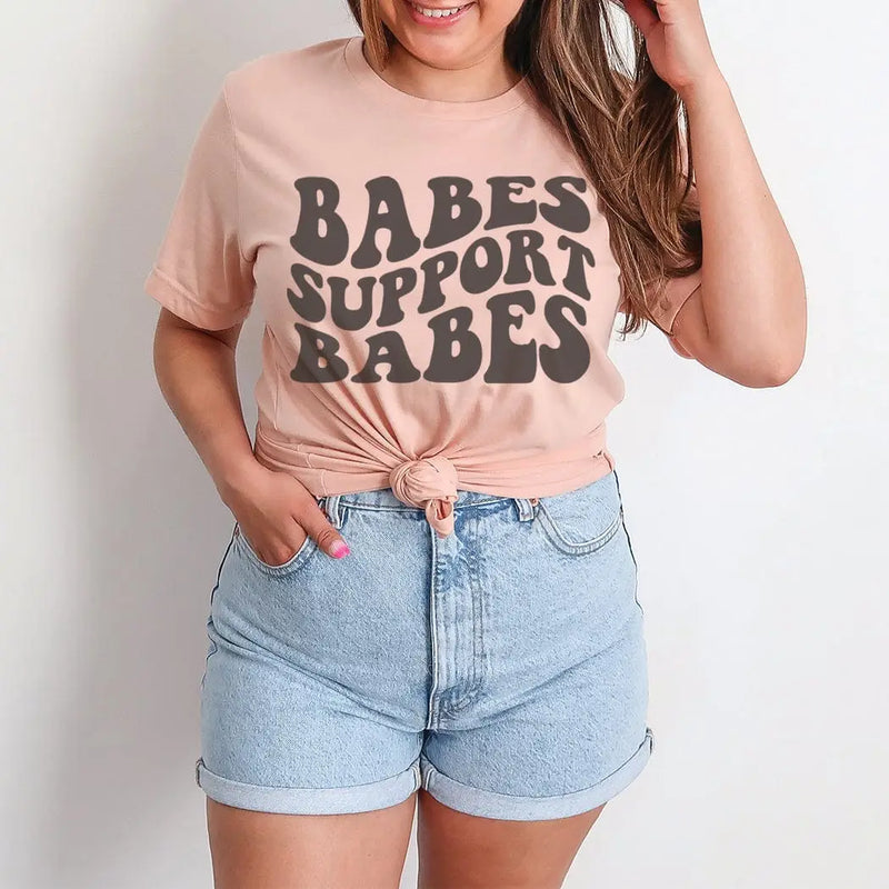 Babes Supporting Babes Tee - Peach