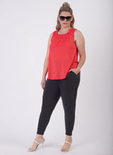 *SALE* Dex Origami Pleat Tank - Coral *curvy*