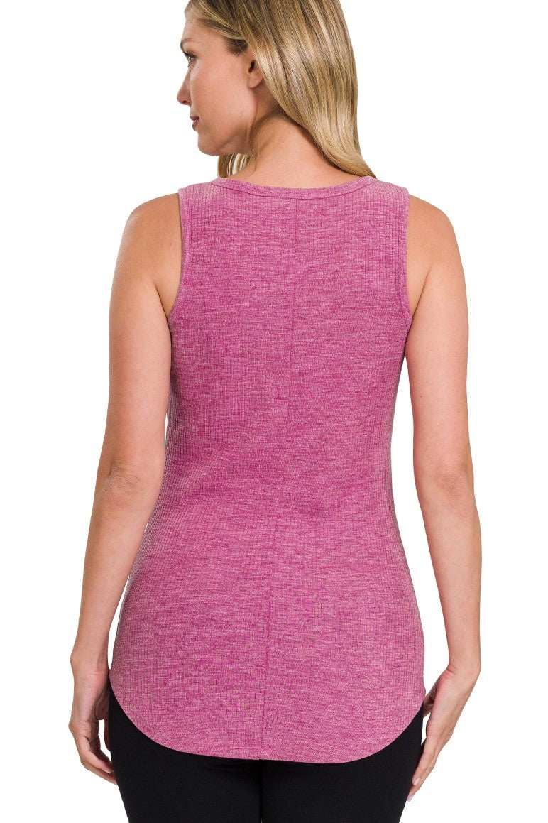 Brynn Ribbed Tank - Magenta