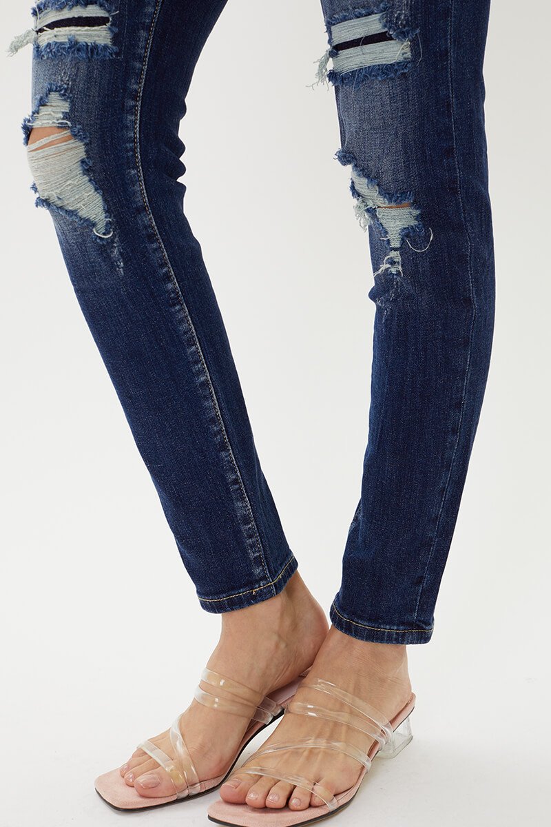 Tobie Mid Rise Distressed Patch Super Skinny by KanCan - SALE!